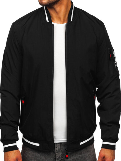 Chaqueta bomber de entretiempo para hombre negro Bolf 84M3034