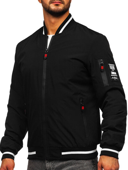 Chaqueta bomber de entretiempo para hombre negro Bolf 84M3034