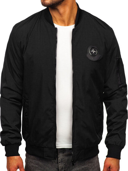 Chaqueta bomber de entretiempo para hombre negro Bolf 84M3036