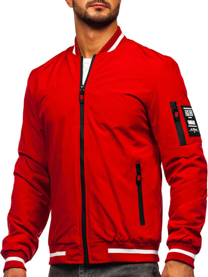 Chaqueta bomber de entretiempo para hombre rojo Bolf 84M3034