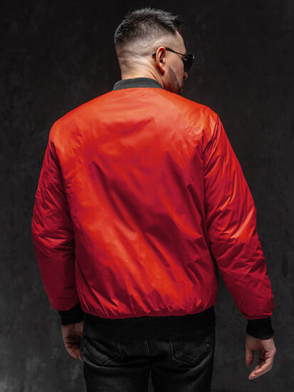 Chaqueta bomber de entretiempo para hombre rojo Bolf AK95A1