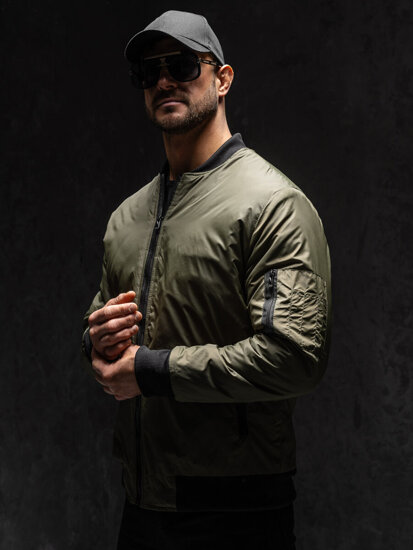 Chaqueta bomber de entretiempo para hombre verde Bolf AK95A1