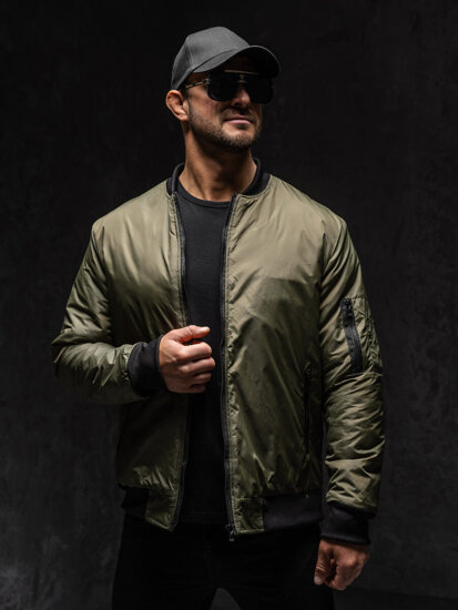 Chaqueta bomber de entretiempo para hombre verde Bolf AK95A1