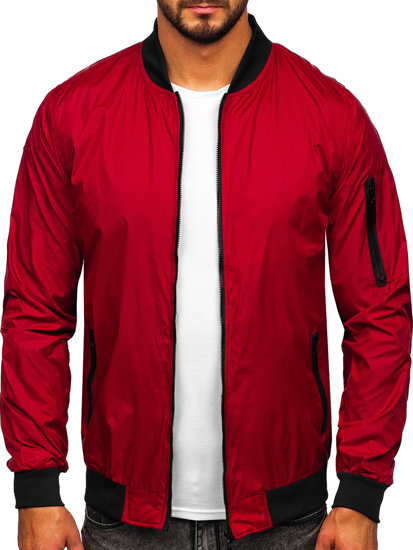 Chaqueta bomber de transición para hombre Rojo burdeos Bolf 5M708