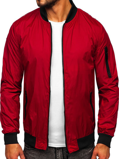 Chaqueta bomber de transición para hombre Rojo burdeos Bolf 5M708