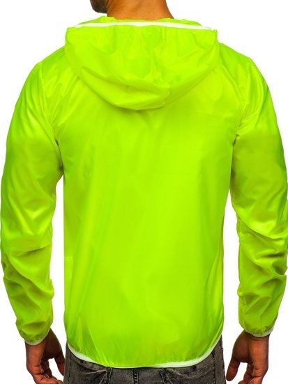 Chaqueta cortavientos de entretiempo con capucha para hombre amarillo y fluorescente BOLF 5060