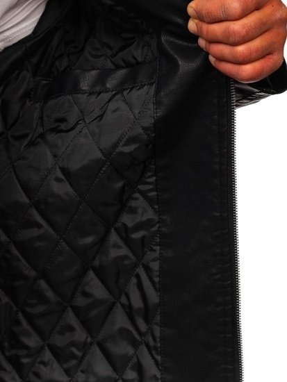 Chaqueta de cuero para hombre negra Bolf 1108