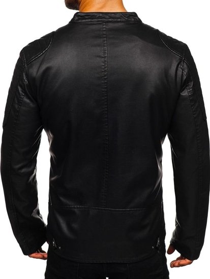 Chaqueta de cuero para hombre negra Bolf 1108