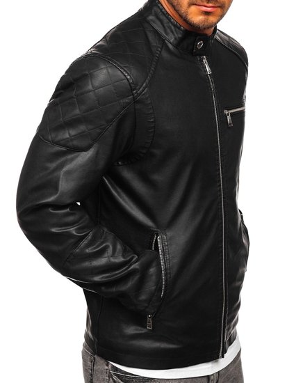 Chaqueta de cuero para hombre negro Bolf 1151