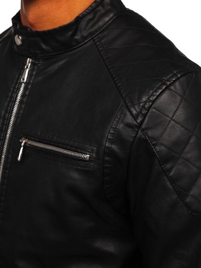 Chaqueta de cuero para hombre negro Bolf 1151