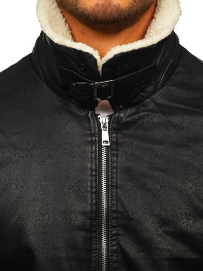 Chaqueta de cuero para hombre negro Bolf 1178