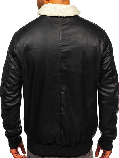 Chaqueta de cuero para hombre negro Bolf 1178