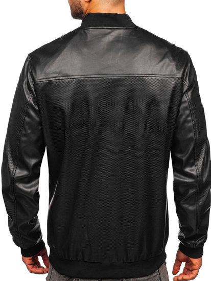 Chaqueta de cuero para hombre negro Bolf 7110