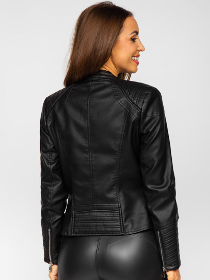 Chaqueta de cuero para mujer negro Bolf 11Z8029