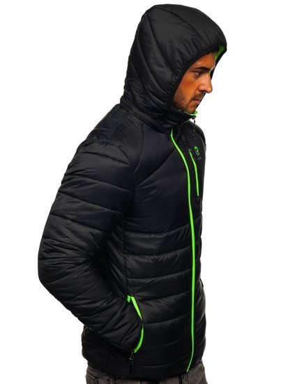 Chaqueta de entretiempo acolchada deportiva para hombre negro Bolf BK031