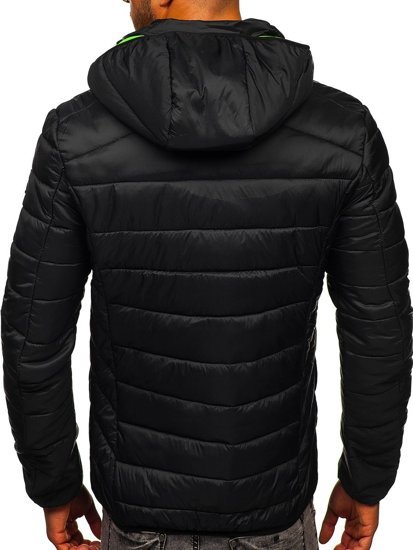 Chaqueta de entretiempo acolchada deportiva para hombre negro Bolf BK031