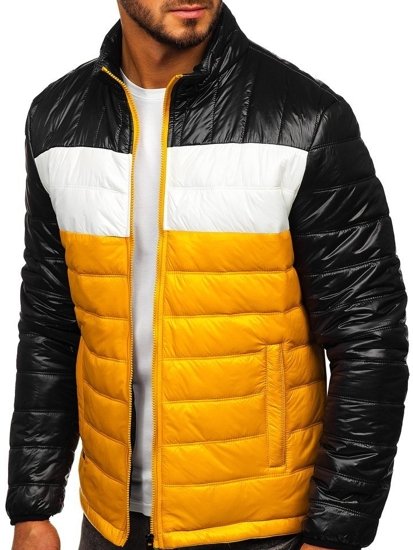 Chaqueta de entretiempo acolchada para hombre amarillo Bolf 6111