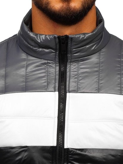 Chaqueta de entretiempo acolchada para hombre negro Bolf 6111