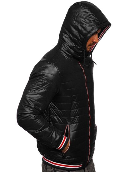 Chaqueta de entretiempo acolchada para hombre negro Bolf 6191