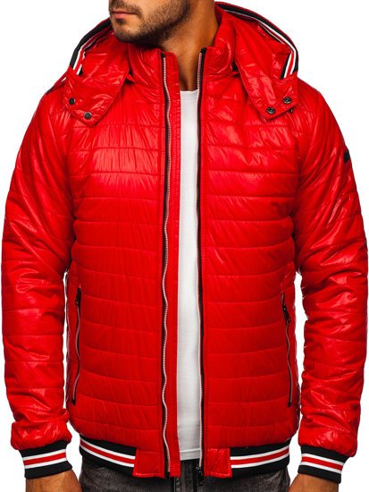 Chaqueta de entretiempo acolchada para hombre rojo Bolf 6191