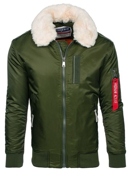 Chaqueta de entretiempo aviador para hombre verde Bolf EX1787