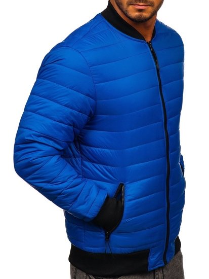 Chaqueta de entretiempo bomber para hombre azul Bolf MY-02