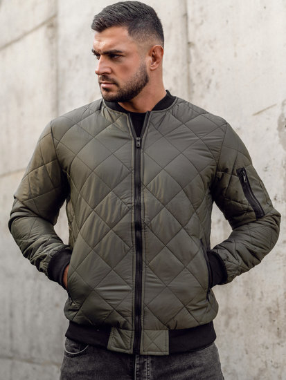 Chaqueta de entretiempo bomber para hombre caqui Bolf MY-01