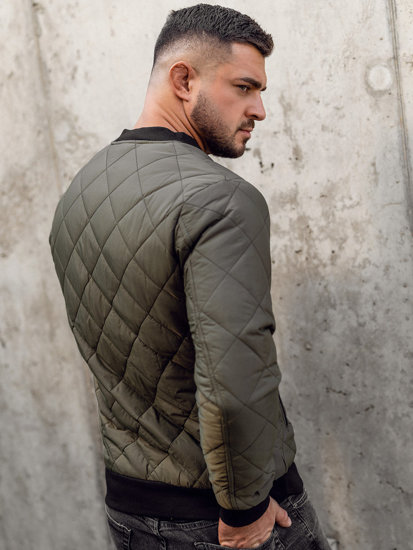 Chaqueta de entretiempo bomber para hombre caqui Bolf MY-01