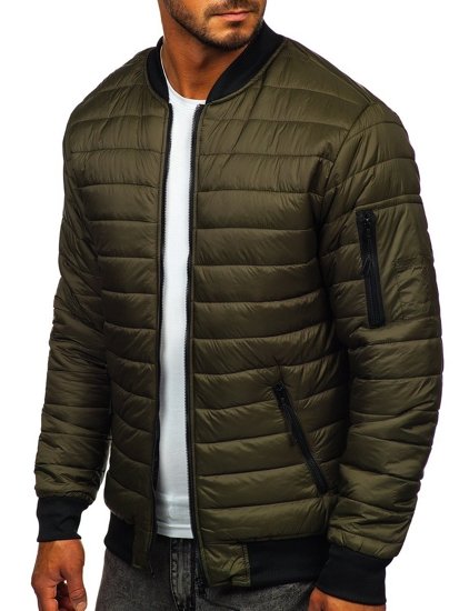 Chaqueta de entretiempo bomber para hombre caqui Bolf MY-02