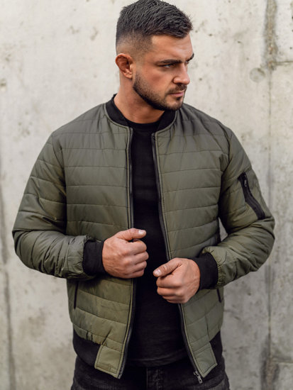 Chaqueta de entretiempo bomber para hombre caqui Bolf MY-02