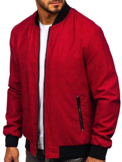 Chaqueta de entretiempo bomber para hombre rojo Bolf 6118