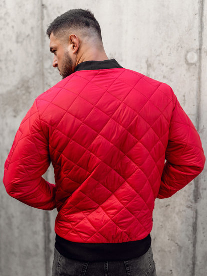 Chaqueta de entretiempo bomber para hombre rojo Bolf MY-01