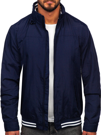 Chaqueta de entretiempo con capucha escondida para hombre azul oscuro Bolf 5M3101