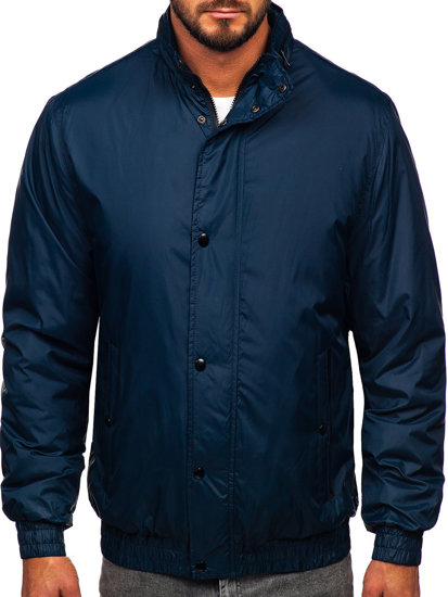 Chaqueta de entretiempo con capucha escondida para hombre azul oscuro Bolf 5M3102