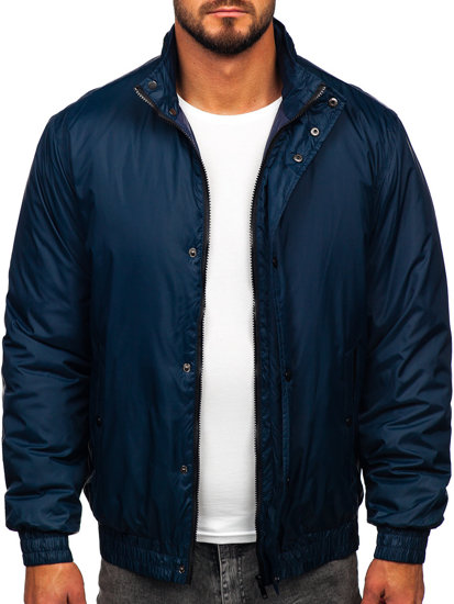 Chaqueta de entretiempo con capucha escondida para hombre azul oscuro Bolf 5M3102