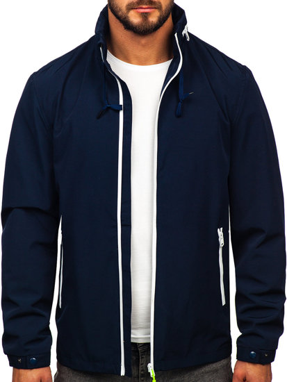 Chaqueta de entretiempo con capucha escondida para hombre azul oscuro Bolf 5M3105