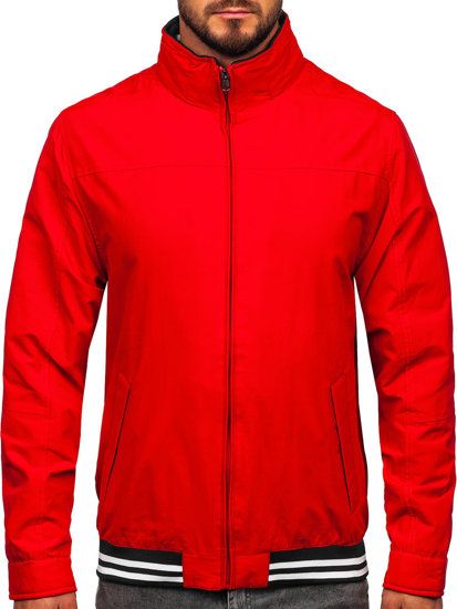 Chaqueta de entretiempo con capucha escondida para hombre rojo Bolf 5M3101