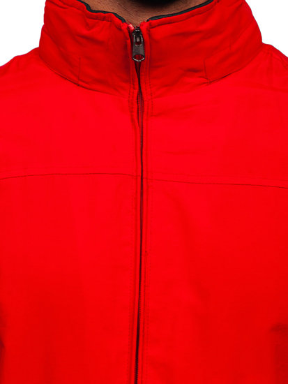 Chaqueta de entretiempo con capucha escondida para hombre rojo Bolf 5M3101