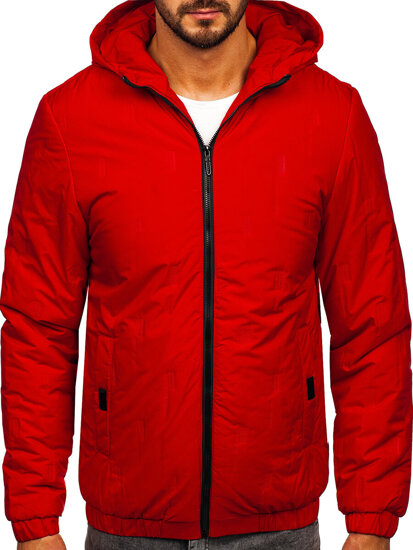 Chaqueta de entretiempo con capucha para hombre rojo Bolf 5M3116