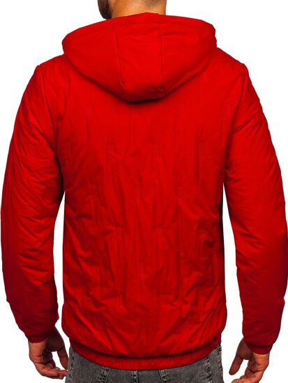 Chaqueta de entretiempo con capucha para hombre rojo Bolf 5M3116