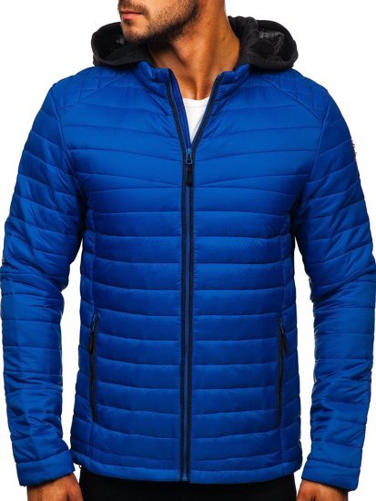 Chaqueta de entretiempo deportiva para hombre azul Bolf AB031