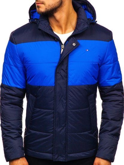 Chaqueta de entretiempo deportiva para hombre azul oscuro Bolf 1982