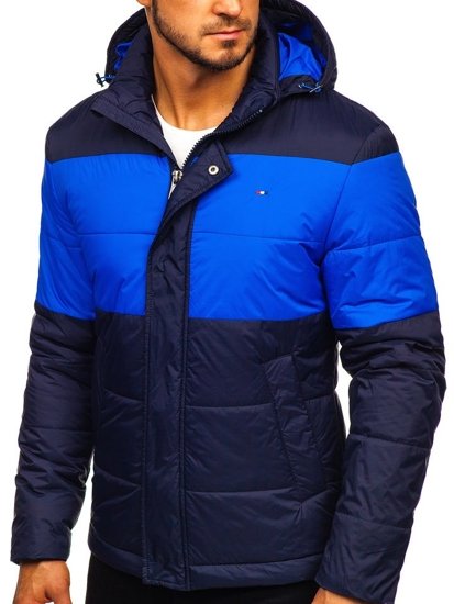 Chaqueta de entretiempo deportiva para hombre azul oscuro Bolf 1982