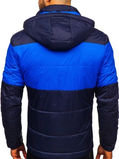 Chaqueta de entretiempo deportiva para hombre azul oscuro Bolf 1982