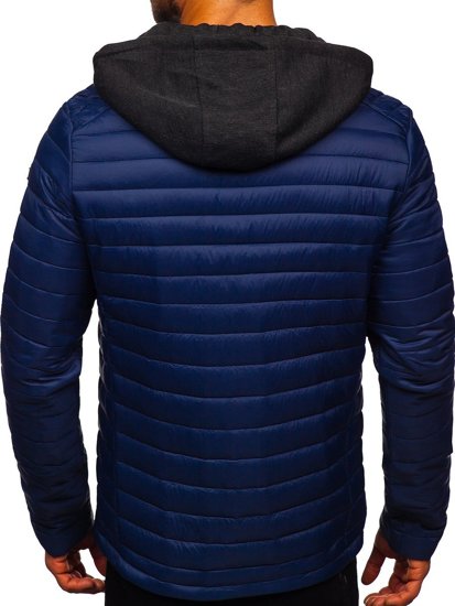 Chaqueta de entretiempo deportiva para hombre azul oscuro Bolf AB031