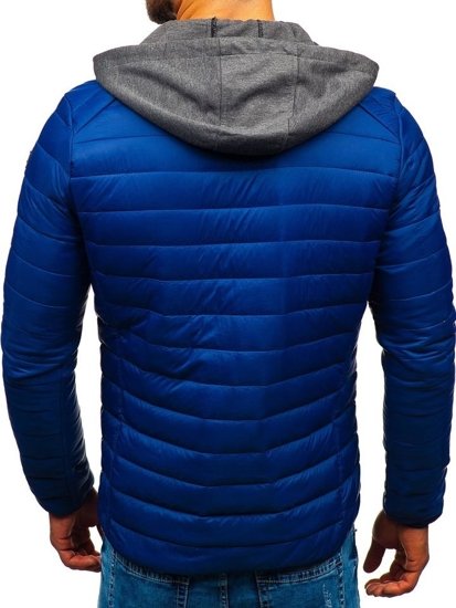 Chaqueta de entretiempo deportiva para hombre azul oscuro Bolf AB033