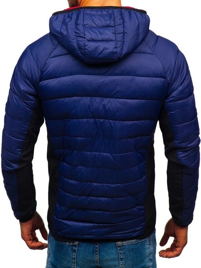 Chaqueta de entretiempo deportiva para hombre azul oscuro Bolf LY1019