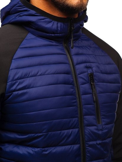 Chaqueta de entretiempo deportiva para hombre azul oscuro Bolf LY1020