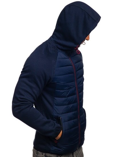 Chaqueta de entretiempo deportiva para hombre azul oscuro Ks1886