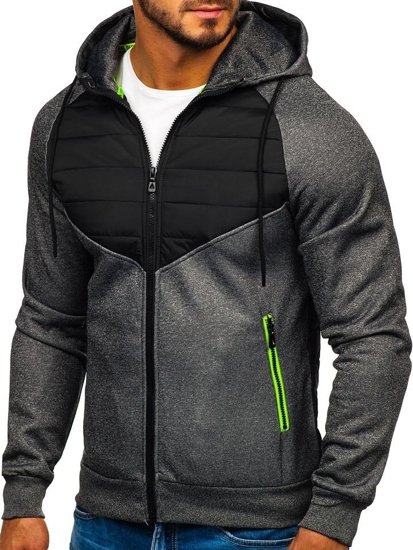 Chaqueta de entretiempo deportiva para hombre grafito Bolf KS1890